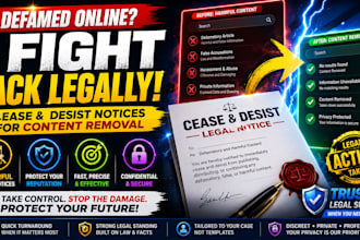 draft cease and desist notices for online defamation and content removal