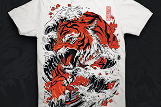 design amazing japanese or anime t shirt for your brand