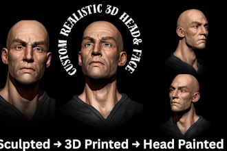 do sculpt custom 3d head 3d face 3d bust stl figurine portrait for 3d printing