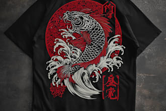create unique streetwear tshirt design japan style