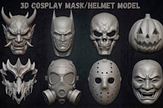 sculpt halloween 3d mask 3d helmet anime mask cosplay helmet stl for 3d printing