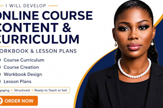 create online course content, ready to sell course, curriculum workbook, lessons