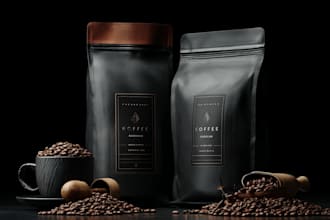 design coffee packaging, coffee bag, coffee label