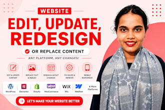 edit, update, redesign or replace content on your website