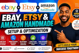 do handmade amazon,ebay, etsy product listing with SEO