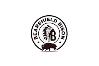 design existing bear shield bison logo for you