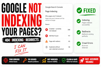 fix google search console indexing errors, 404s and redirects