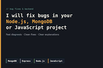 fix bugs nodejs mongo db or javascript