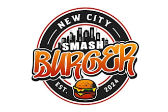 design new burger restaurant brand logo