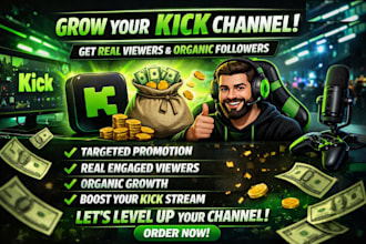 promote kick channel to attract real viewers organic followers