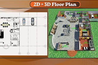 create 2d floor plan and 3d house floor plan design