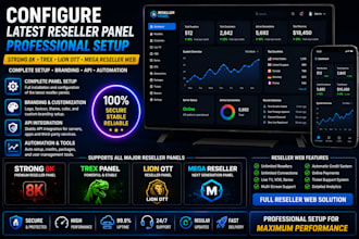 configure latest reseller panel, strong 8k, trex, lion ott, mega, reseller web
