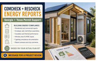 create comcheck rescheck energy reports for georgia texas projects