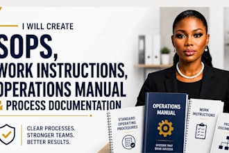 create sops work instructions, operations manual and process documentation