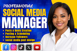 be your social media manager and schedule post on instagram, facebook, youtube