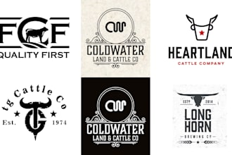 illastation cattle brand, western and farm logo design
