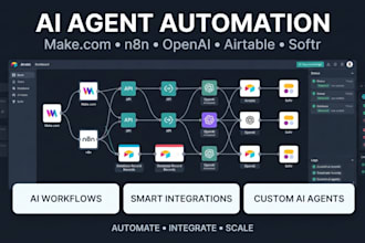 build a makecom ai agent automation, airtable, softr, openai integration n8n