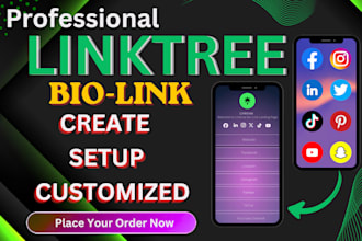 create and set up a professional linktree bio link landing page