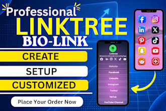 create and set up a professional linktree bio link landing page