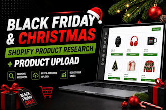 research and upload black friday and christmas products