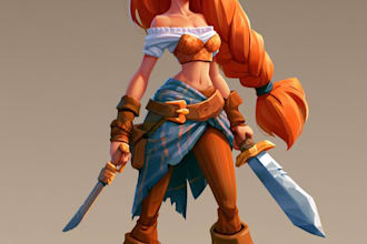 draw 2d game character illustration