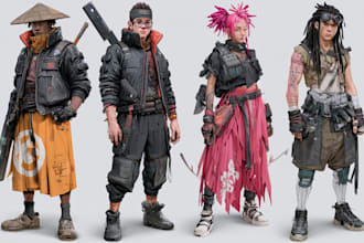 design anime character , cyberpunk character
