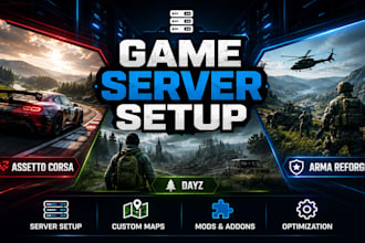 create and configure assetto corsa, dayz and arma reforger servers and maps