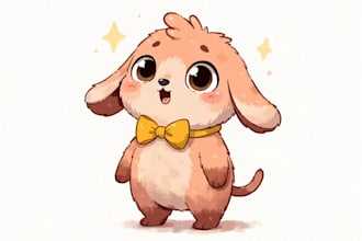 custom animal mascot and cartoon character illustration
