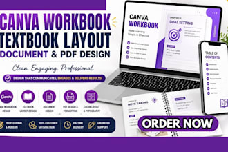 do canva workbook design textbook layout design document design pdf design