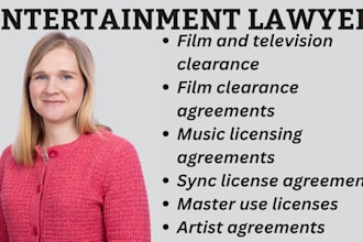 entertainment,sports,ip and contract lawyer for film clearance,sync licenses,nda