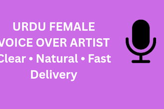 do professional urdu female voice over for ads and youtube