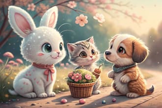 draw cute chibi animal, monster, or alien cartoon characters