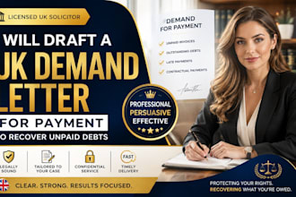 draft a UK demand letter for payment to recover unpaid debts