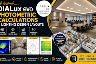 create dialux evo photometric calculations and lighting design layouts