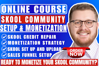 setup skool online community skool monetization funnel credit repair revenue