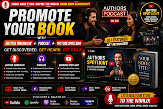 promote book with author interview podcast and youtube spotlight