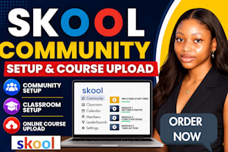 do skool community setup online course upload and classroom setup