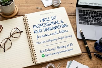 do realistic handwriting and custom calligraphy