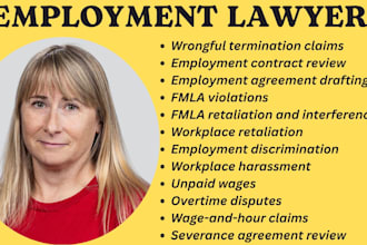 employment lawyer for wrongful termination, civil litigation, fmla, unpaid wages