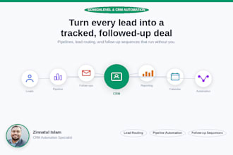 set up gohighlevel or CRM automation and workflows