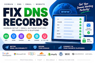 fix dns records, email deliverability, and domain configuration issues