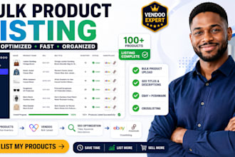 create SEO optimized bulk product listings in vendoo ebay poshmark crosslising
