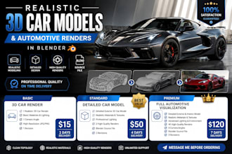 create realistic 3d car models and automotive renders in blender