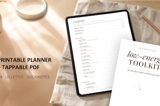 design a printable planner and make a hyperlinked pdf for goodnotes