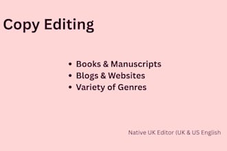 be your copy editor for books, blogs, and manuscripts
