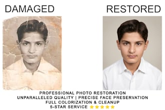 old photo restoration and color repair