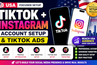 create USA tiktok account usa instagram account tiktok ads