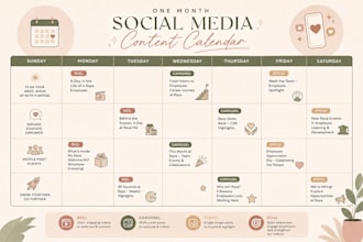 create a monthly social media content calendar for your business