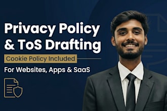 draft gdpr compliant privacy policy and terms of service for website