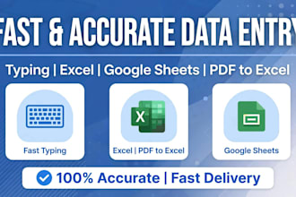 do fast and data entry, exel,copy paste, typing